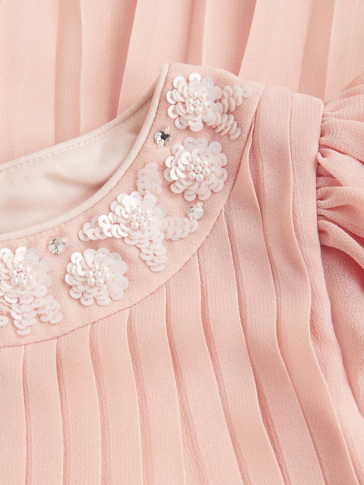 Monsoon Pink Nellie Pleated Bridesmaid Dress - Image 4 of 4