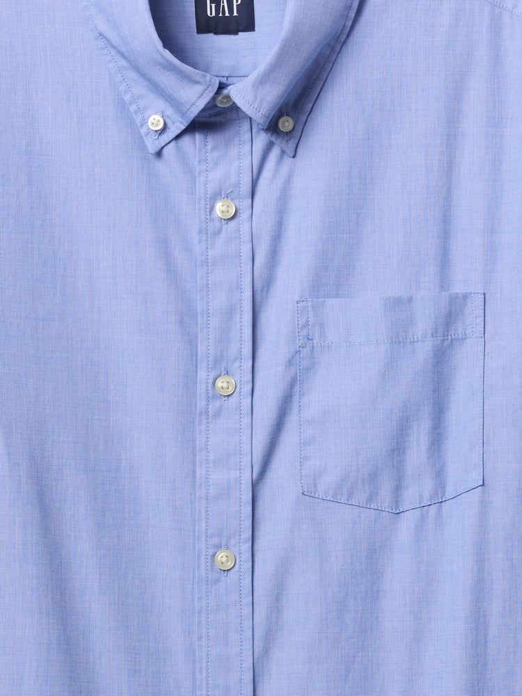 Gap Blue Long Sleeve Poplin Classic Shirt - Image 5 of 5
