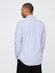 Gap Blue Stripe Long Sleeve Poplin Classic Shirt - Image 2 of 5