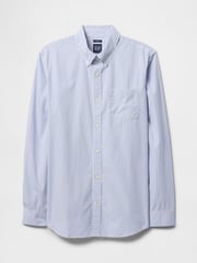 Gap Blue Stripe Long Sleeve Poplin Classic Shirt - Image 4 of 5