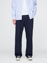 Gap Navy Blue UltraSoft Pleated Trousers - Image 1 of 5