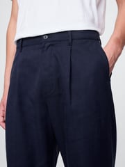 Gap Navy Blue UltraSoft Pleated Trousers - Image 5 of 5
