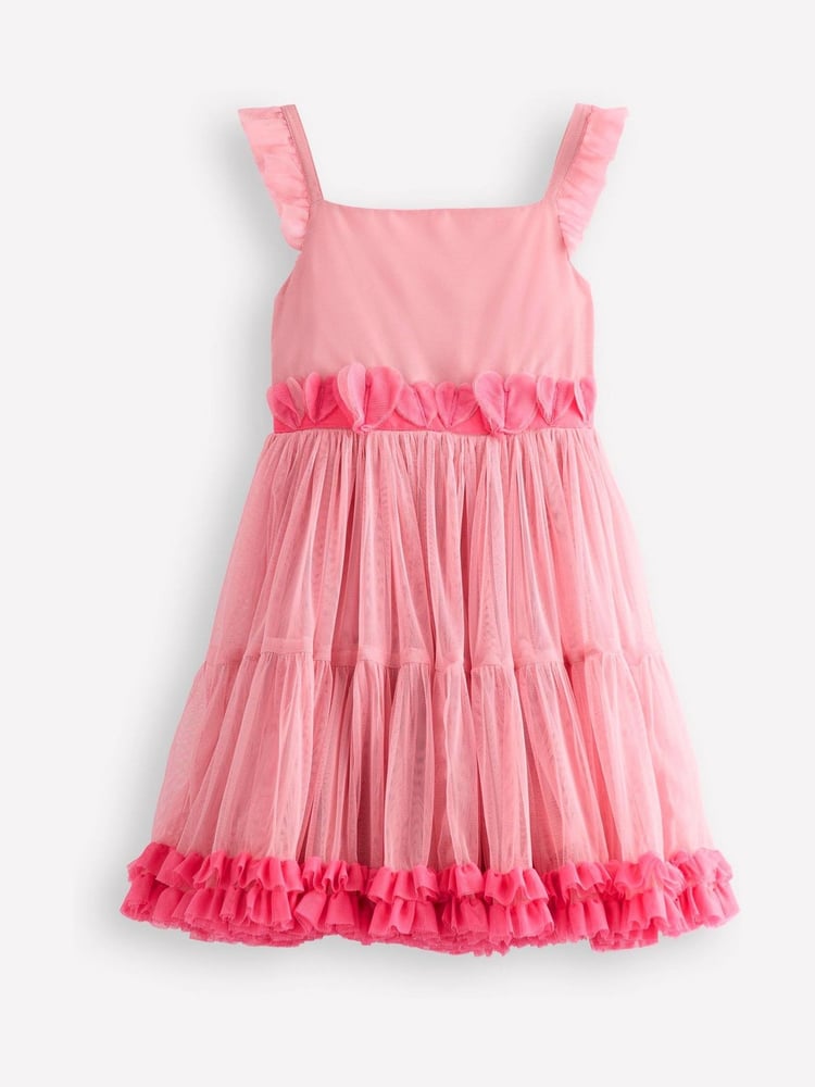 Boden Pink Ruffle Hem Tulle Dress - Image 1 of 4 Boden Pink Ruffle Hem Tulle Dress - Image 1 of 4