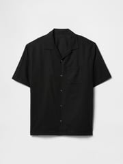 Gap Black Linen-Cotton Short Sleeve Shirt - Image 4 of 5
