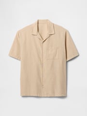Gap Beige Linen-Cotton Short Sleeve Shirt - Image 4 of 5