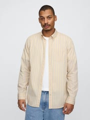 Gap Yellow Stripe Long Sleeve Poplin Classic Shirt - Image 1 of 5