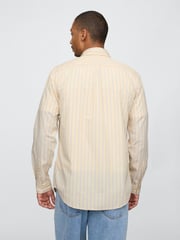 Gap Yellow Stripe Long Sleeve Poplin Classic Shirt - Image 2 of 5