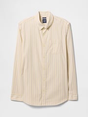Gap Yellow Stripe Long Sleeve Poplin Classic Shirt - Image 4 of 5