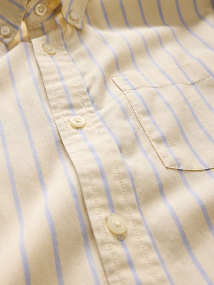 Gap Yellow Stripe Long Sleeve Poplin Classic Shirt - Image 5 of 5