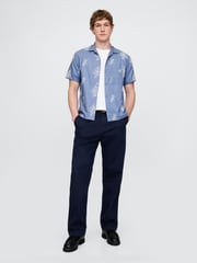 Gap Blue Linen-Cotton Short Sleeve Shirt - Image 3 of 5