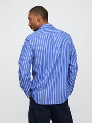 Gap Blue Stripe Long Sleeve Poplin Classic Shirt - Image 2 of 5