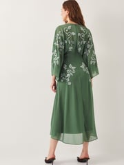 Monsoon Green Hannah Embroidered Tea Dress - Image 3 of 6