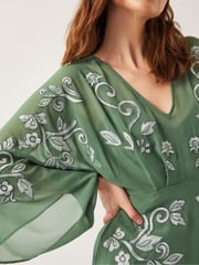Monsoon Green Hannah Embroidered Tea Dress - Image 4 of 6