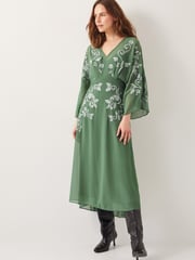 Monsoon Green Hannah Embroidered Tea Dress - Image 5 of 6