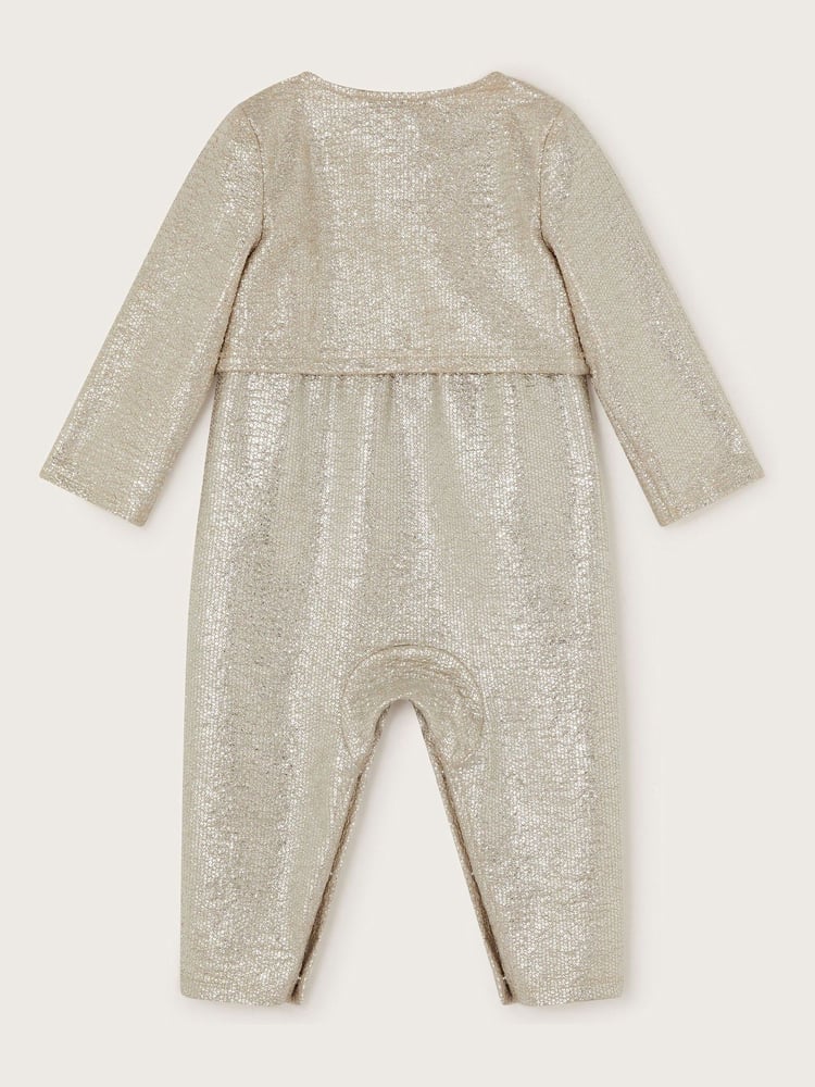 Monsoon Silver Baby Imogen Shimmer Romper and Jacket Set - Image 2 of 5