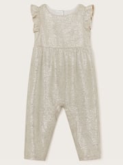 Monsoon Silver Baby Imogen Shimmer Romper and Jacket Set - Image 4 of 5