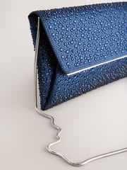 Navy Clutch Bag with Detachable Chain - Image 4 of 5