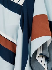 Reiss Blue Print Holly Stripe-Print Handkerchief Dress - Image 4 of 4