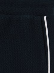 Reiss Navy Pinta 3-9 yrs Cotton Textured Piped Shorts - Image 4 of 4