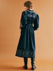 Albaray Blue Embroidered 100% Cotton Dress - Image 2 of 6