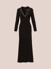 Adrianna Papell Tuxedo Long Black Dress - Image 6 of 7
