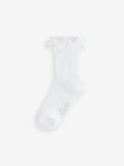 Clarks White Girls Frill School Socks 5 Pack - Image 2 of 8