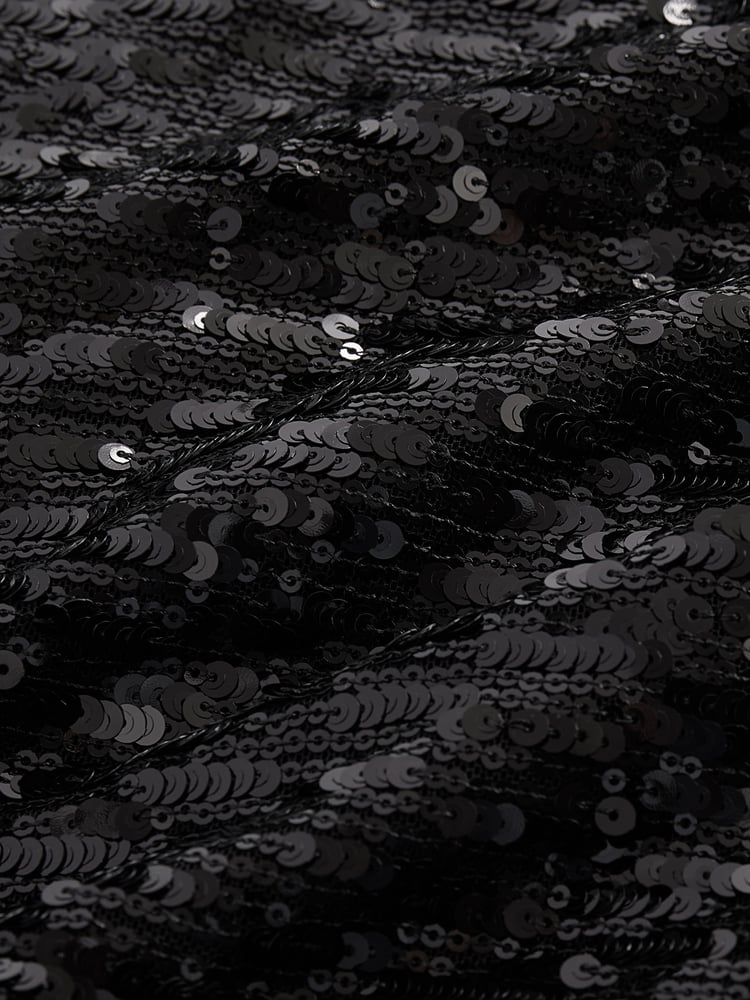 Black Sequin V-Neck Sleeveless Top - Image 7 of 7