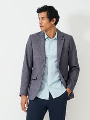 Crew Clothing Company Blue Fortescue Linen Blazer - Image 1 of 5