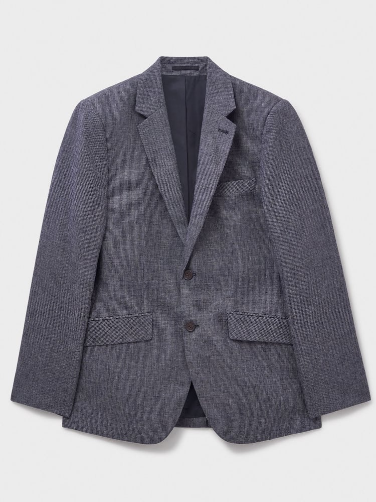 Crew Clothing Company Blue Fortescue Linen Blazer - Image 5 of 5