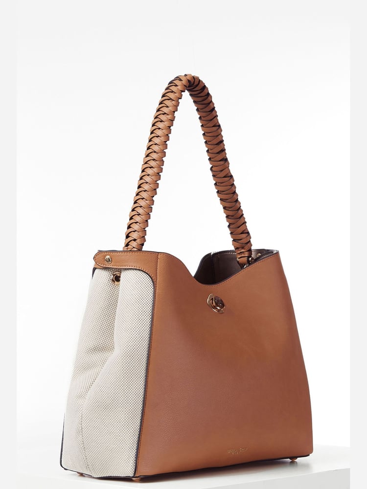 Braun - Luella Grey Adriana Woven Handle Hobo Bag - Bild 2 von 7 Braun - Luella Grey Adriana Woven Handle Hobo Bag - Bild 2 von 7