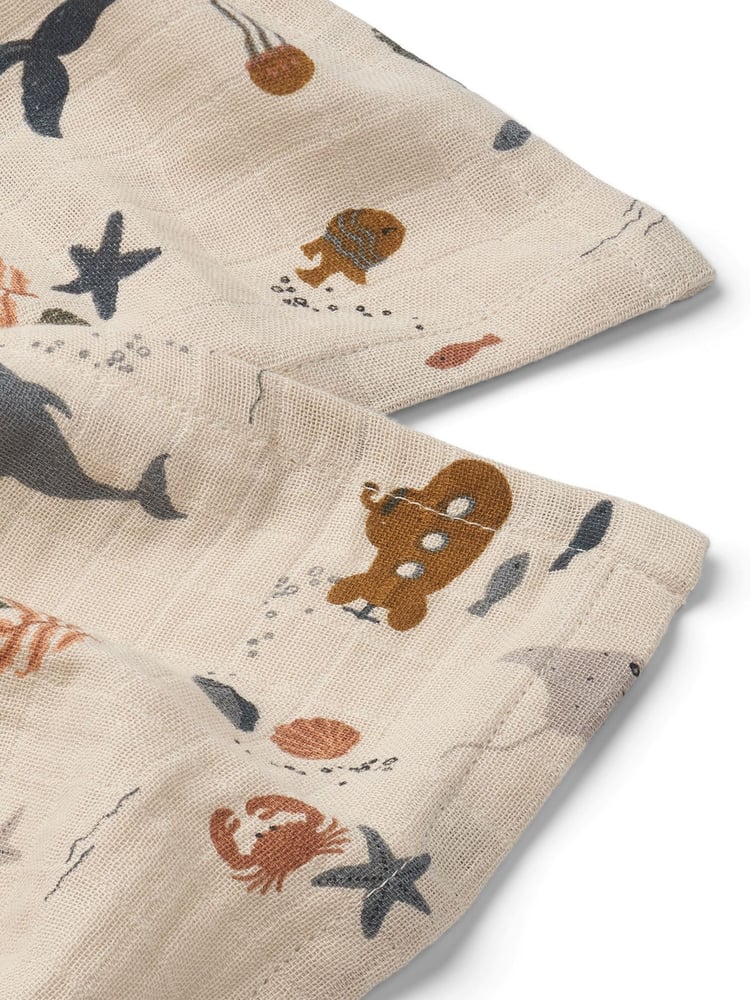 Liewood Natural Lewis Muslin Cloth 2 Pack - Image 2 of 2