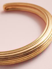 Gold Tone Tabitha Simmons x Next Bella Ridged Cuff Bracelet - Image 3 of 5
