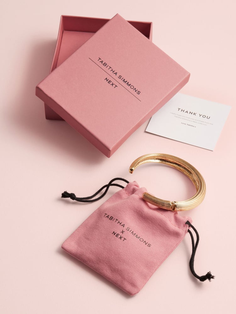 Gold Tone Tabitha Simmons x Next Bella Ridged Cuff Bracelet - Image 5 of 5