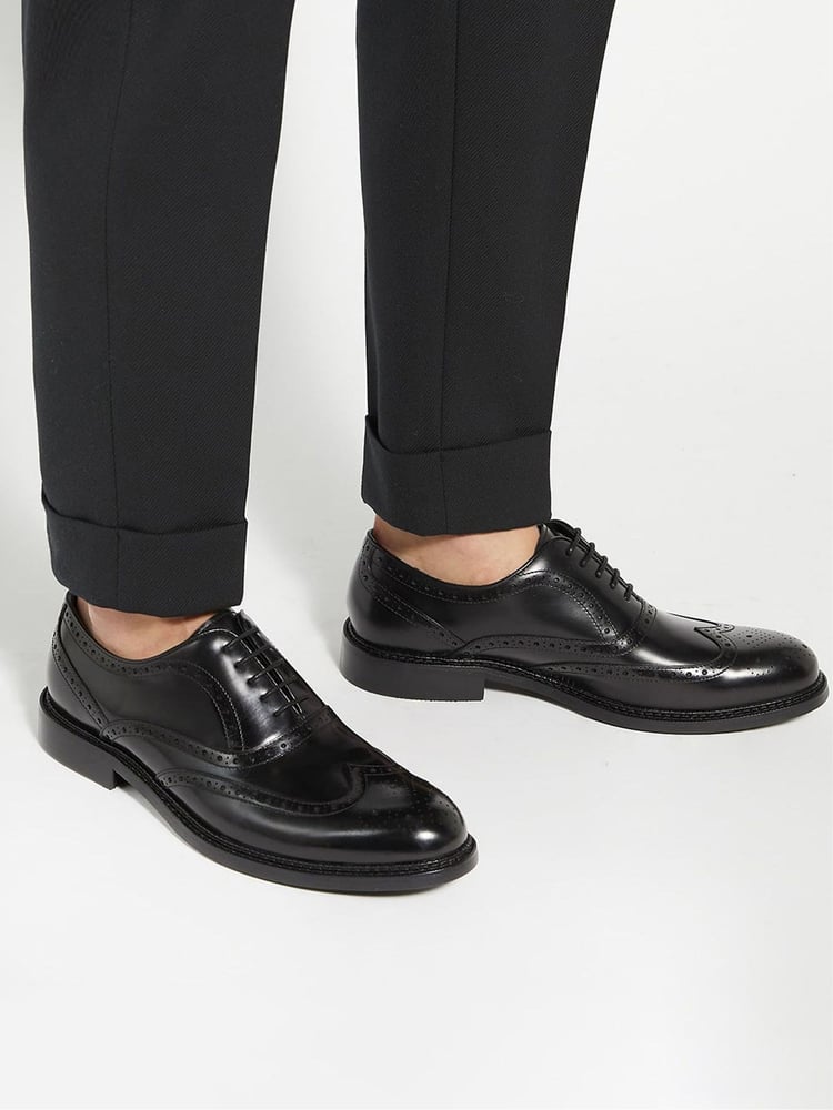 Dune London Black Wide Fit Solihull Oxford Shoes - Image 1 of 6
