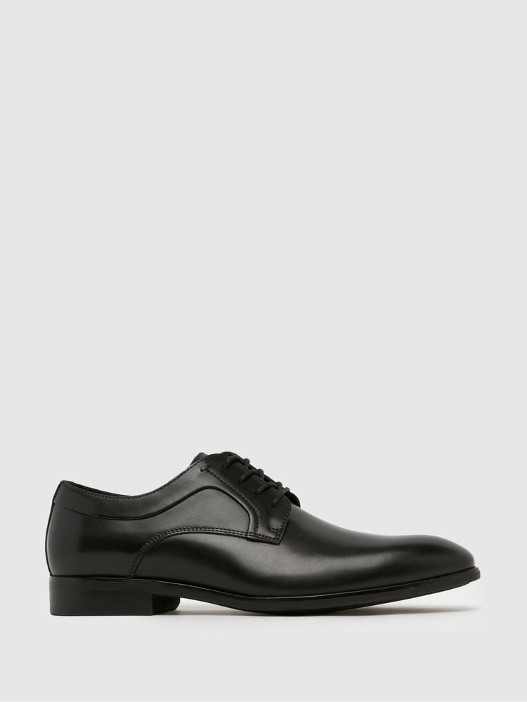 Schuh Rail Leather Derby Black Shoes - Image 1 of 4