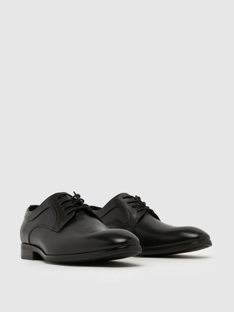 Schuh Rail Leather Derby Black Shoes - Image 2 of 4