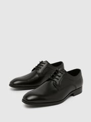 Schuh Rail Leather Derby Black Shoes - Image 3 of 4
