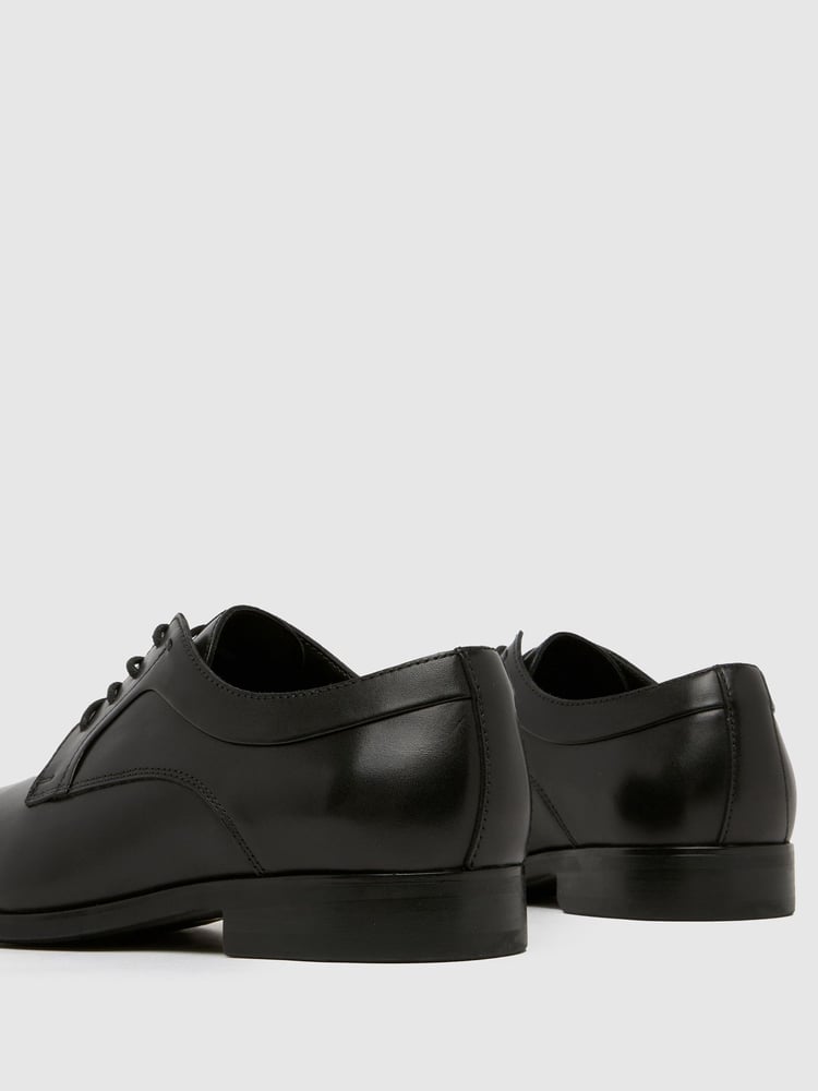 Schuh Rail Leather Derby Black Shoes - Image 4 of 4