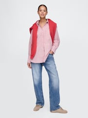 Gap Red Stripe Oversized Shirt - Image 3 of 5