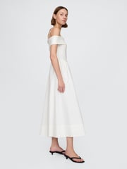Gap White Off-Shoulder Bardot Midi Dress - Image 3 of 5