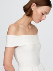 Gap White Off-Shoulder Bardot Midi Dress - Image 5 of 5
