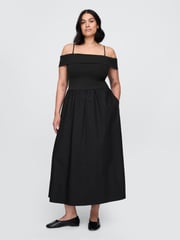 Gap Black Off-Shoulder Bardot Midi Dress - Image 4 of 5