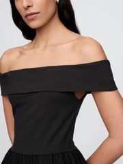 Gap Black Off-Shoulder Bardot Midi Dress - Image 5 of 5
