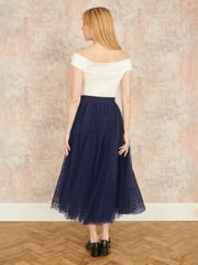 Yumi Blue Mesh Tulle Skirt - Image 2 of 5
