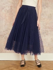 Yumi Blue Mesh Tulle Skirt - Image 4 of 5