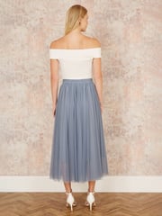 Yumi Light Blue Mesh Tulle Skirt - Image 2 of 4