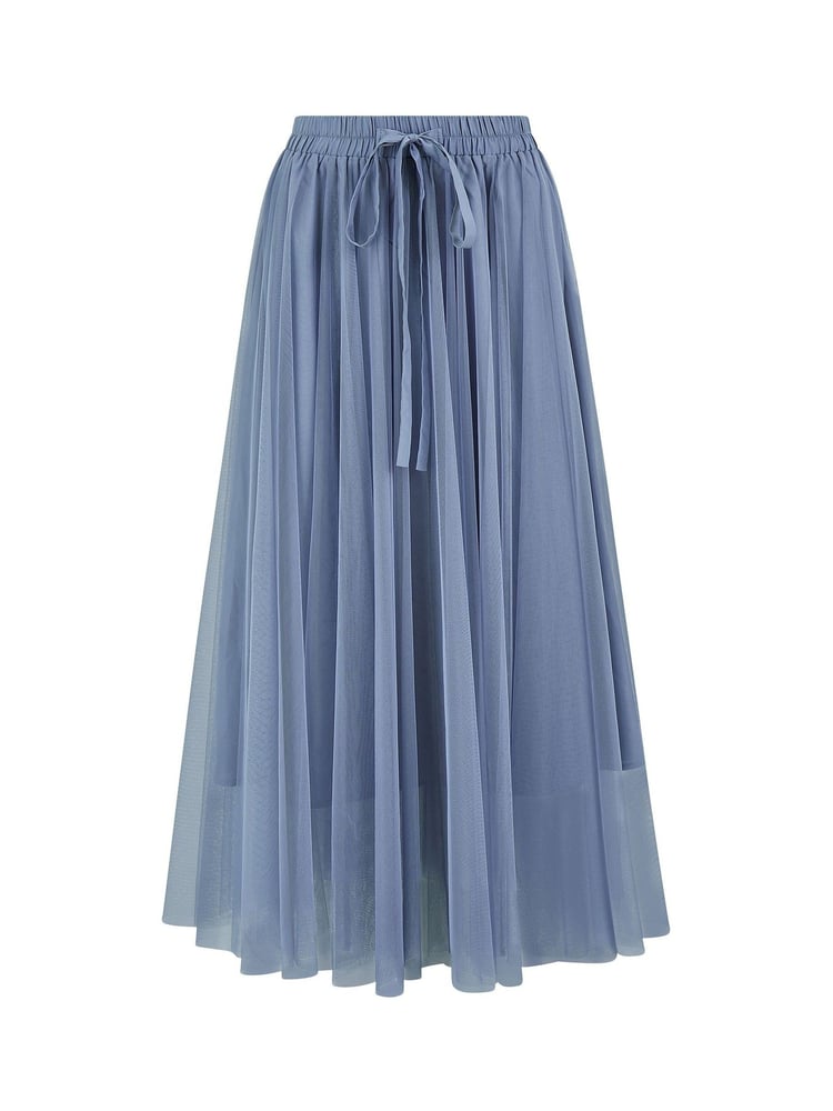 Yumi Light Blue Mesh Tulle Skirt - Image 4 of 4