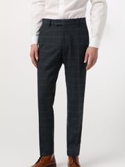 Antique Rogue Blue Dax Herringbone Check Trousers - Image 1 of 2