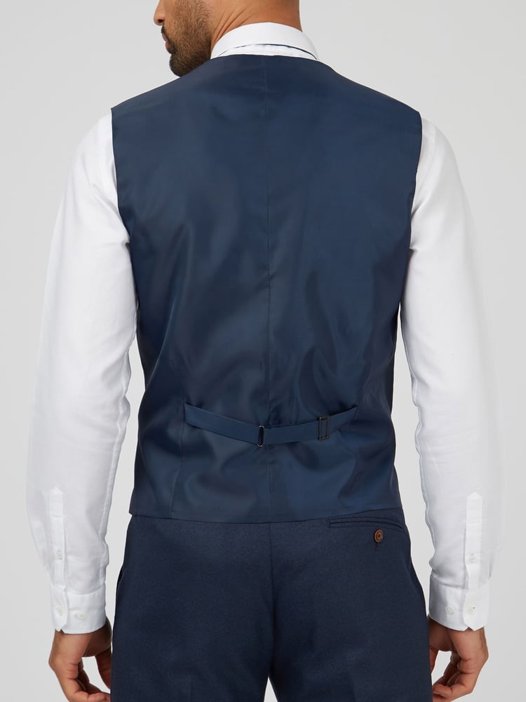 Antique Rogue Blue Blake Texture Waistcoat - Image 2 of 3 Antique Rogue Blue Blake Texture Waistcoat - Image 2 of 3