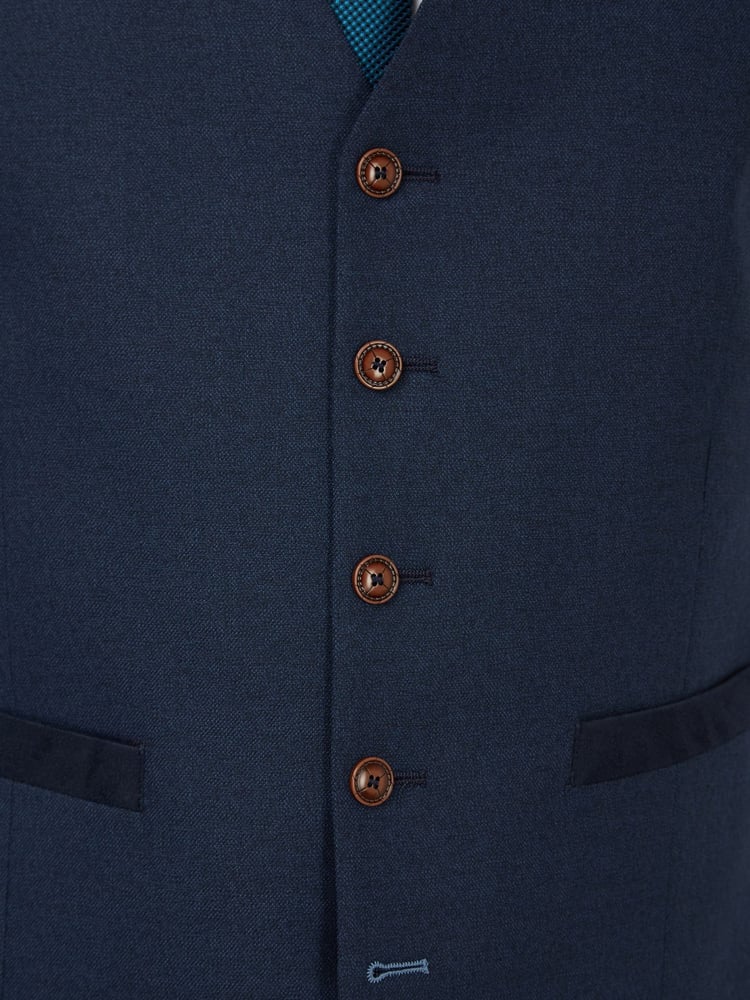 Antique Rogue Blue Blake Texture Waistcoat - Image 3 of 3